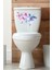 Lila Renkli Çiçekler Klozet Sticker Kapağı ve Banyo Sticker 4