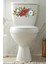 Kırmızı Beyaz Mavi Güller Klozet Sticker Banyo Sticker 3