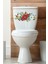 Kırmızı Beyaz Mavi Güller Klozet Sticker Banyo Sticker 4