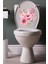 Sulu Boya Pembe Çiçekler Klozet ve Banyo Sticker Seti 2
