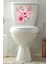 Sulu Boya Pembe Çiçekler Klozet ve Banyo Sticker Seti 3