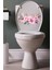 Soft Renki Sulu Boua Mor Pembe Güller Klozet Sticker Banyo Sticker 2