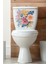 Sulu Boya Mor Pembe Lila Güller Klozet Sticker Banyo Sticker 4