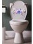 Sulu Boya Mor Renkli Güller Klozet Sticker Banyo Sticker 2