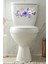 Sulu Boya Mor Renkli Güller Klozet Sticker Banyo Sticker 3