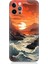 Apple iPhone 12 Pro Uyumlu Silikon Kılıf Deniz Dağ ve Gün Batımı 1