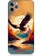 Apple iPhone 11 Pro Max Uyumlu Silikon Kılıf Uçan Siyah Beyaz Kartal 1