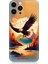Apple iPhone 13 Pro Uyumlu Silikon Kılıf Uçan Siyah Beyaz Kartal 1