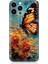 Apple iPhone 13 Pro Max Uyumlu Silikon Kılıf Altın Kelebek ve Papatya 1