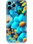Apple iPhone 13 Pro Uyumlu Silikon Kılıf Mavi Sarı Çiçekler 1