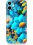 Apple iPhone 12 Mini Uyumlu Silikon Kılıf Mavi Sarı Çiçekler 1