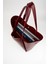Kadın Bordo Yavrulu Katlanabilir Içi Süet Yumuşak Deri Büyük Boy Shopper Çanta 2