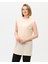 Sude Bisiklet Yaka Kolsuz Sade Basic Bluz - 6038 - Krem 2