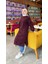 Hira Balon Kol Midi Boy Sade Basic Sweatshirt - 3031 - Mürdüm 2
