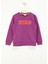 Işlemeli Kız Çocuk Lila Sweatshırt HRBTXT308 Haribo Çocuk Sweatshirt 1