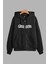 Unisex Siyah Kapüşonlu Sweatshirt Ceket Gangsta Baskılı 1