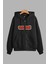 Unisex Siyah Kapüşonlu Sweatshirt Ceket Wasteda Baskılı 1