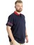 Mode Xl Büyük Beden T-Shirt Polo Sleeve Striped 22336 Lacivert 3