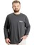 Büyük Beden Erkek T-Shirt Uzun Kol Bisiklet Yaka 23099 Antramelanj 1