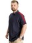 Büyük Beden Erkek T-Shirt Polo Yaka Wreath 22320 Lacivert 2