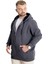Mode Xl Büyük Beden Erkek Sweat Zippered Basic 20543 Füme 2