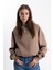 Unisex Oversize Kahve Kapşonlu Sweatshirt 1