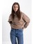 Unisex Oversize Kahve Kapşonlu Sweatshirt 2