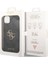 iPhone 15 Uyumlu Kılıf Guess Orjinal Lisanslı Pu Deri Yazı ve 4g Metal Logolu Desenli Kapak Gri 5