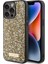 iPhone 15 Pro Max Uyumlu Kılıf Guess Orjinal Lisanslı Taşlı Arka Yüzey Metal Yazı Logolu Kapak Sarı 2