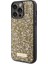 iPhone 15 Pro Max Uyumlu Kılıf Guess Orjinal Lisanslı Taşlı Arka Yüzey Metal Yazı Logolu Kapak Sarı 3