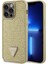 iPhone 15 Pro Max Uyumlu Kılıf Guess Orjinal Lisanslı Taşlı Arka Yüzey Üçgen Logolu Kapak Gold 1