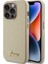 iPhone 15 Pro Max Uyumlu Kılıf Guess Orjinal Lisanslı Yazı Logolu Glitter Glossy Script Kapak Gold 2