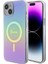 iPhone 15 Uyumlu Kılıf Guess Orjinal Lisanslı Magsafe Şarj Özellik Yazı Logolu Iridescent Kapak Mor 2