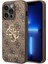 iPhone 15 Pro Max Uyumlu Kılıf Guess Orjinal Lisanslı Pu Deri Yazı ve 4g Metal Logo Desen Kahverengi 2