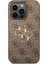 iPhone 15 Pro Max Uyumlu Kılıf Guess Orjinal Lisanslı Pu Deri Yazı ve 4g Metal Logo Desen Kahverengi 4