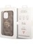 iPhone 15 Pro Max Uyumlu Kılıf Guess Orjinal Lisanslı Pu Deri Yazı ve 4g Metal Logo Desen Kahverengi 5