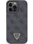 iPhone 15 Pro Max Uyumlu Kılıf Guess Orjinal Lisans Pu Deri Taşlı Üçgen Logo 4g Desen Strass Siyah 4