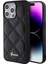 iPhone 15 Pro Max Uyumlu Kılıf Guess Orjinal Lisanslı Pu Deri Metal Yazı Logolu Kapitone Kapak Siyah 2