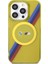 iPhone 15 Pro Uyumlu Kılıf Bmw Magsafe Şarjlı Transparan Tricolor Stripes Orjinal Lisans Kapak Sarı 4