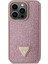 iPhone 15 Pro Uyumlu Kılıf Guess Orjinal Lisanslı Taşlı Arka Yüzey Üçgen Logolu Kapak Pembe 3