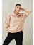 Tena Moda Kadın Taş Dik Yaka Önü Çıtçıtlı Üç Iplik Sweatshirt 2