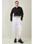 Kadın Siyah Kapüşonlu Eteği Pis Dikişli Crop Sweatshirt 4