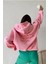 Şardonlu Pembe Oversize Eye Sweatshirt 1