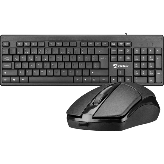 Everest KM-515 Siyah USB Combo Q Standart Klavye + Mouse Set+ Logitech Ergonomik Sünger Klavye Pad