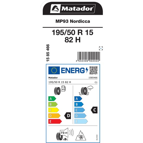 Matador 195/50 R15 82H Mp93 Nordicca Oto Kış Lastiği ( Fiyatı