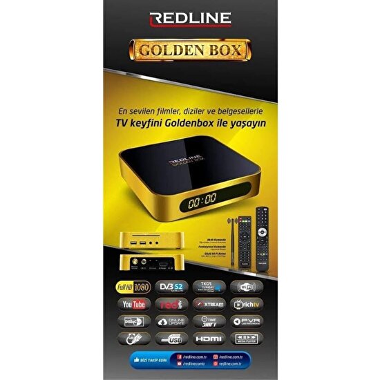 Redline Goldenbox Plus Hd Uydu Alıcı 12 Ay Redip