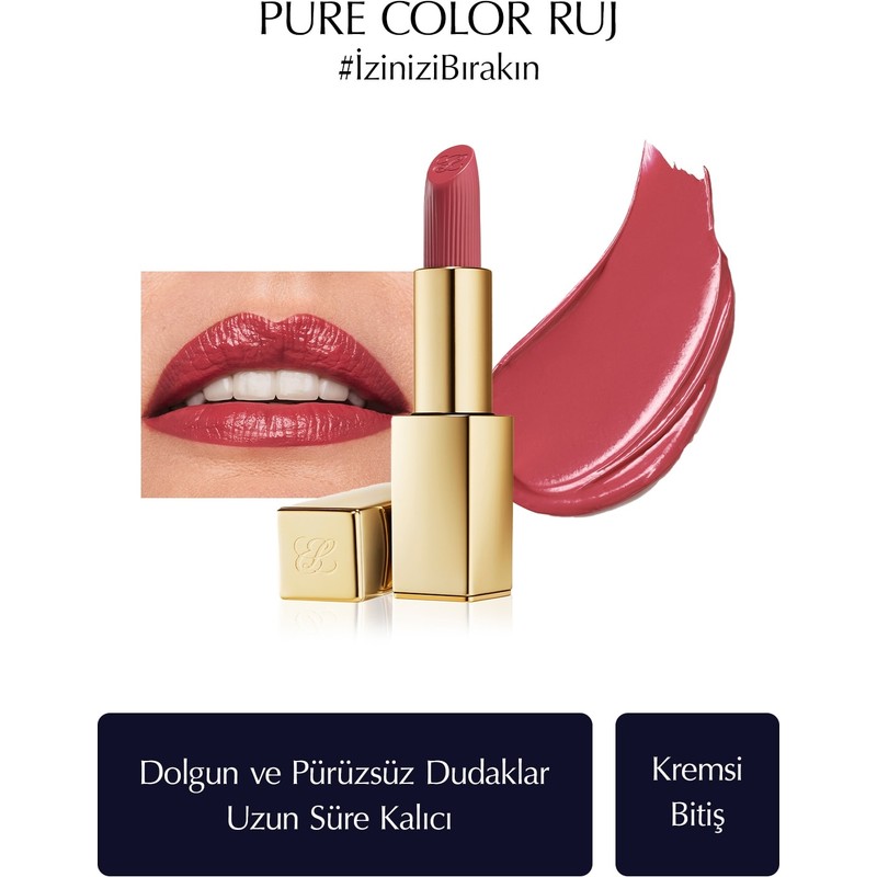 Estee Lauder Kremsi Ruj - Pure Color Creme Lipstick Kremsi, Saten Bitiş - 3.5gr - Renk: 420 Rebellious Rose