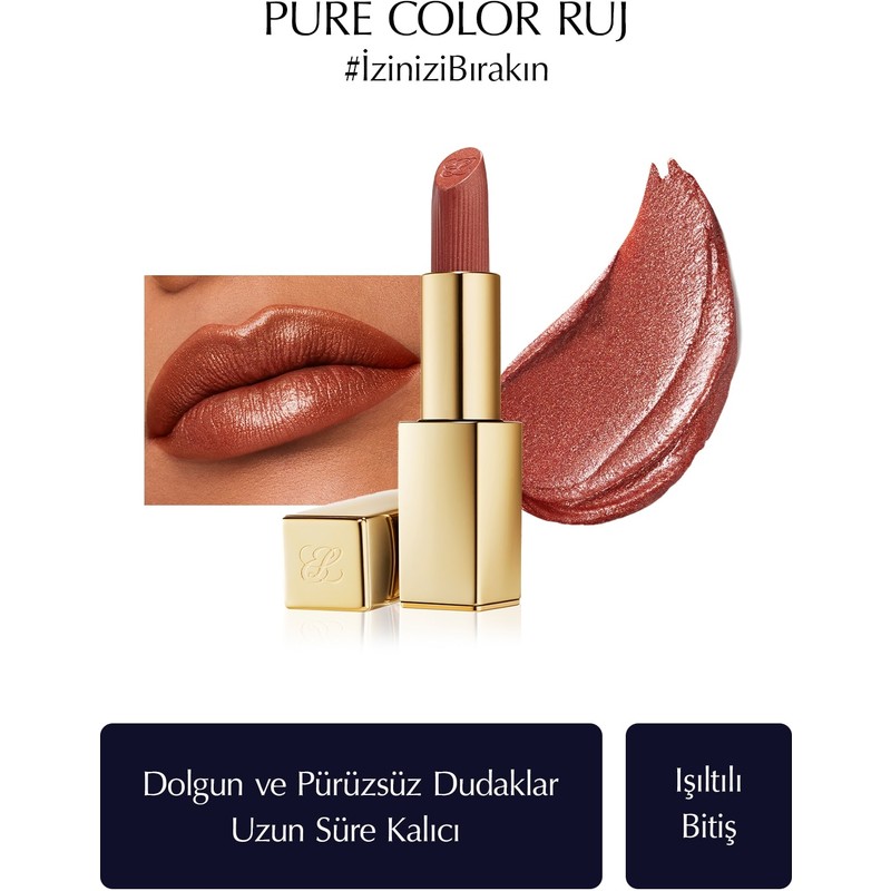Estee Lauder Işıltılı Bitişli Hi-Lustre Ruj - Pure Color Hi-Lustre Lipstick - 3.5gr - Renk: 111 Tiger Eye