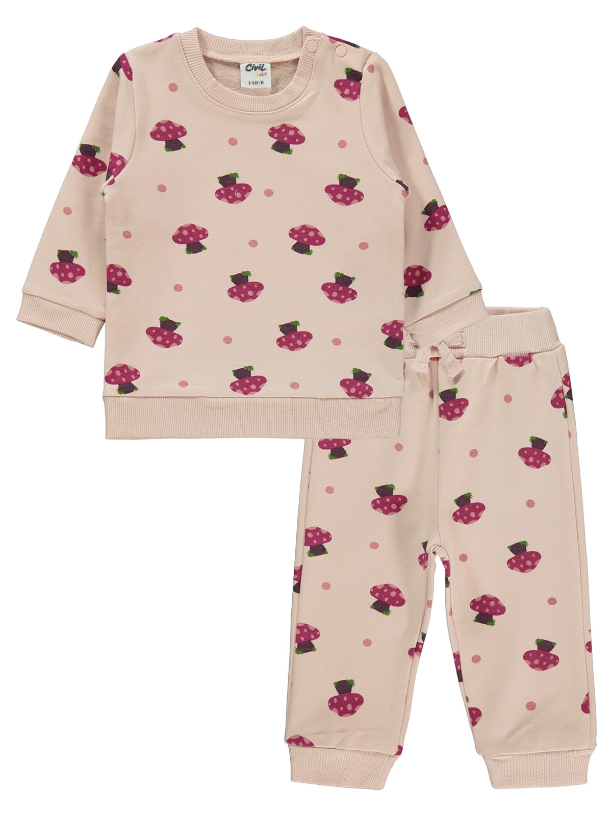 Civil Baby Kız Çocuk Takım 6-18 Ay Pudra