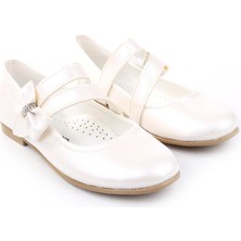 Papuç Sepeti Ortaç 2082 Kız Çocuk Balerin Fiyonk Cırtlı Rugan Babet Ayakkabı